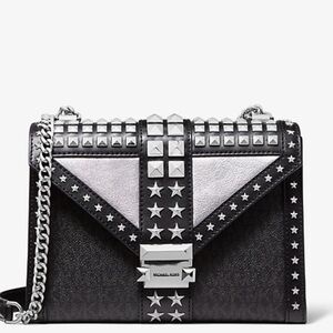 Michael Kors Whitney large star-embellished logo Leather